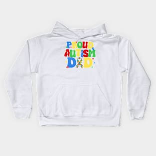 Proud Autism Dad Autism Awareness Month Gift For Men Father's Day Kids Hoodie